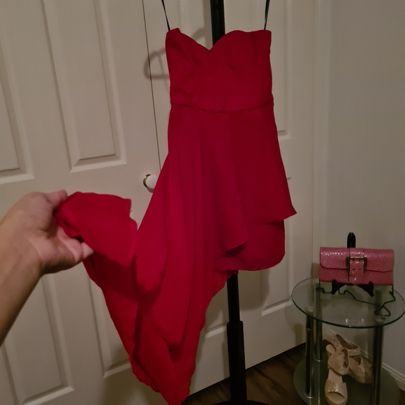 PILGRIM 8 Red Bodycon Maxi Midi Dress | Formal Cocktail Prom Red Maxi Mini Dress - Picture 2 of 6